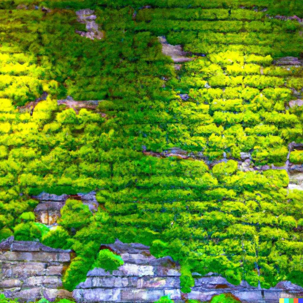 Vertical moss garden showcasing a detailed world map with illuminated cities.