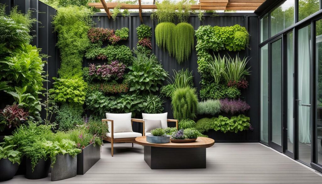 Green Walls of Container Plants