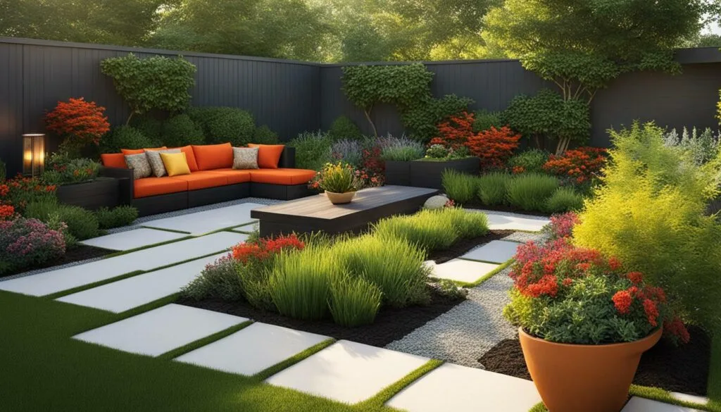 Small garden with a focal point