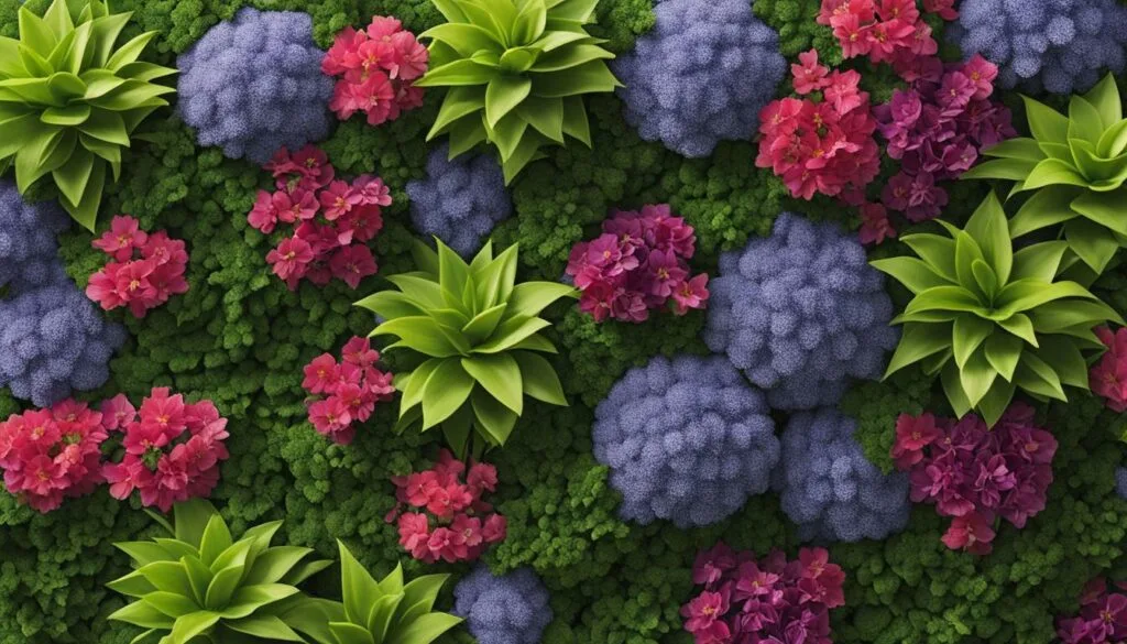 Outdoor vertical garden wall example