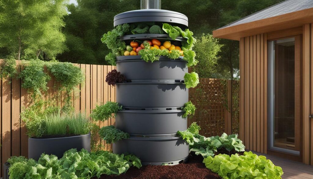 vertical composting garden tower