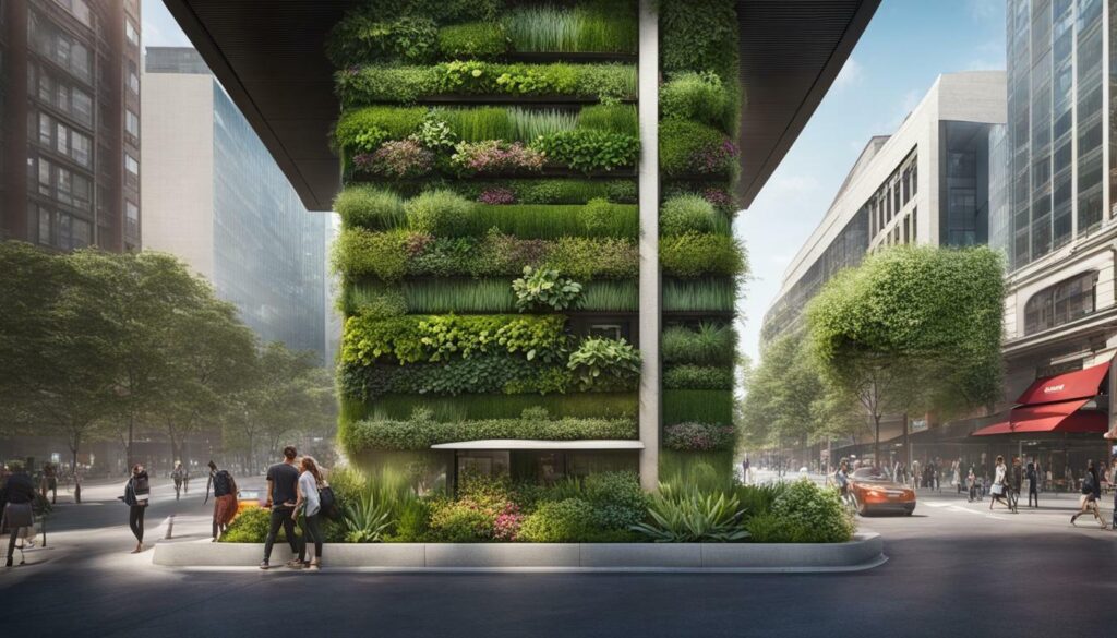 vertical garden stands in urban areas