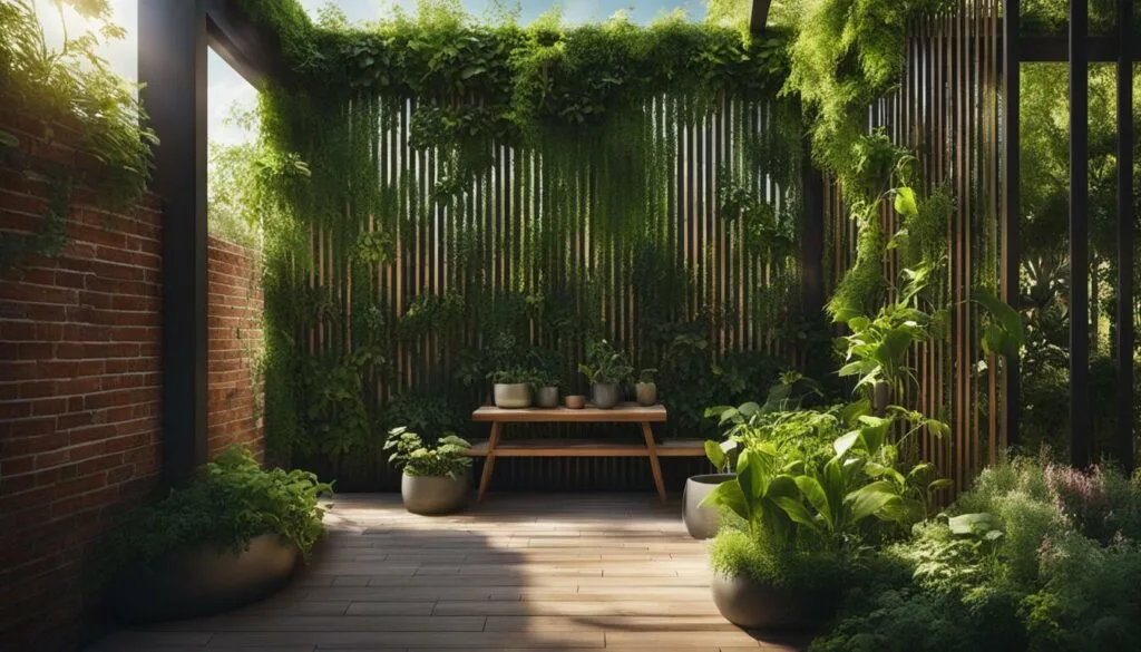 vertical garden with compost