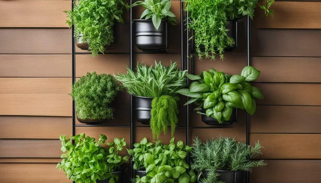 Vertical outdoor herb garden