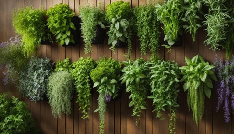 vertical outdoor herb garden