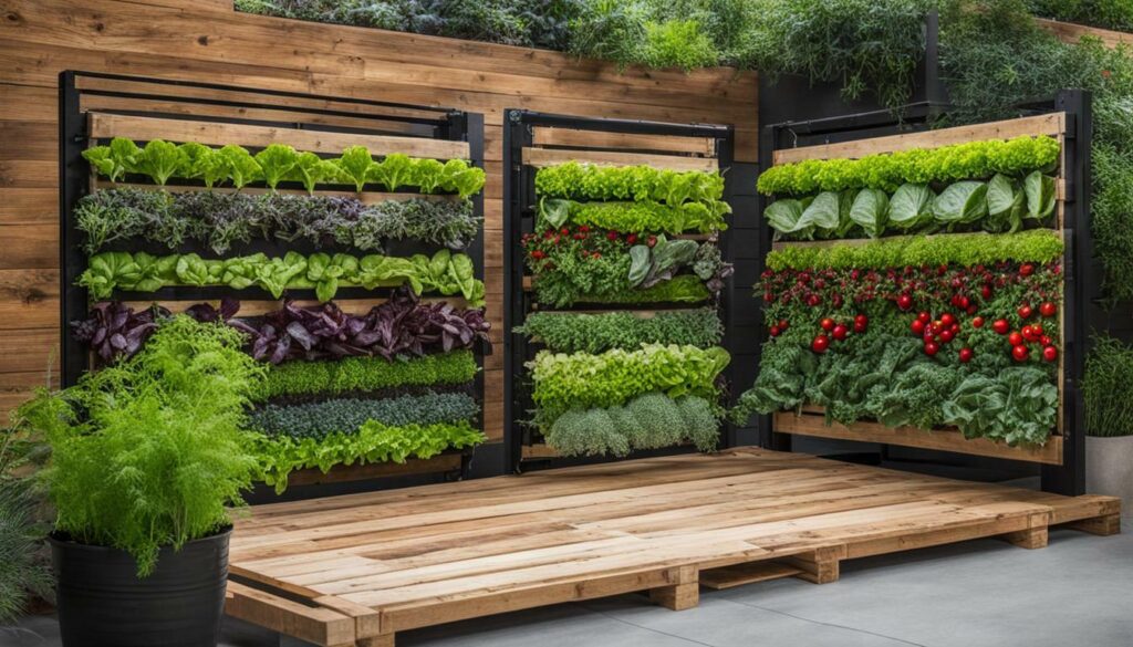 vertical pallet vegetable garden
