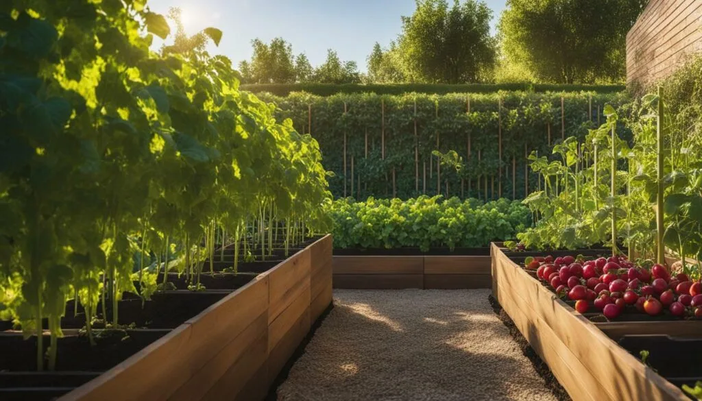 Vertical raised garden beds structure