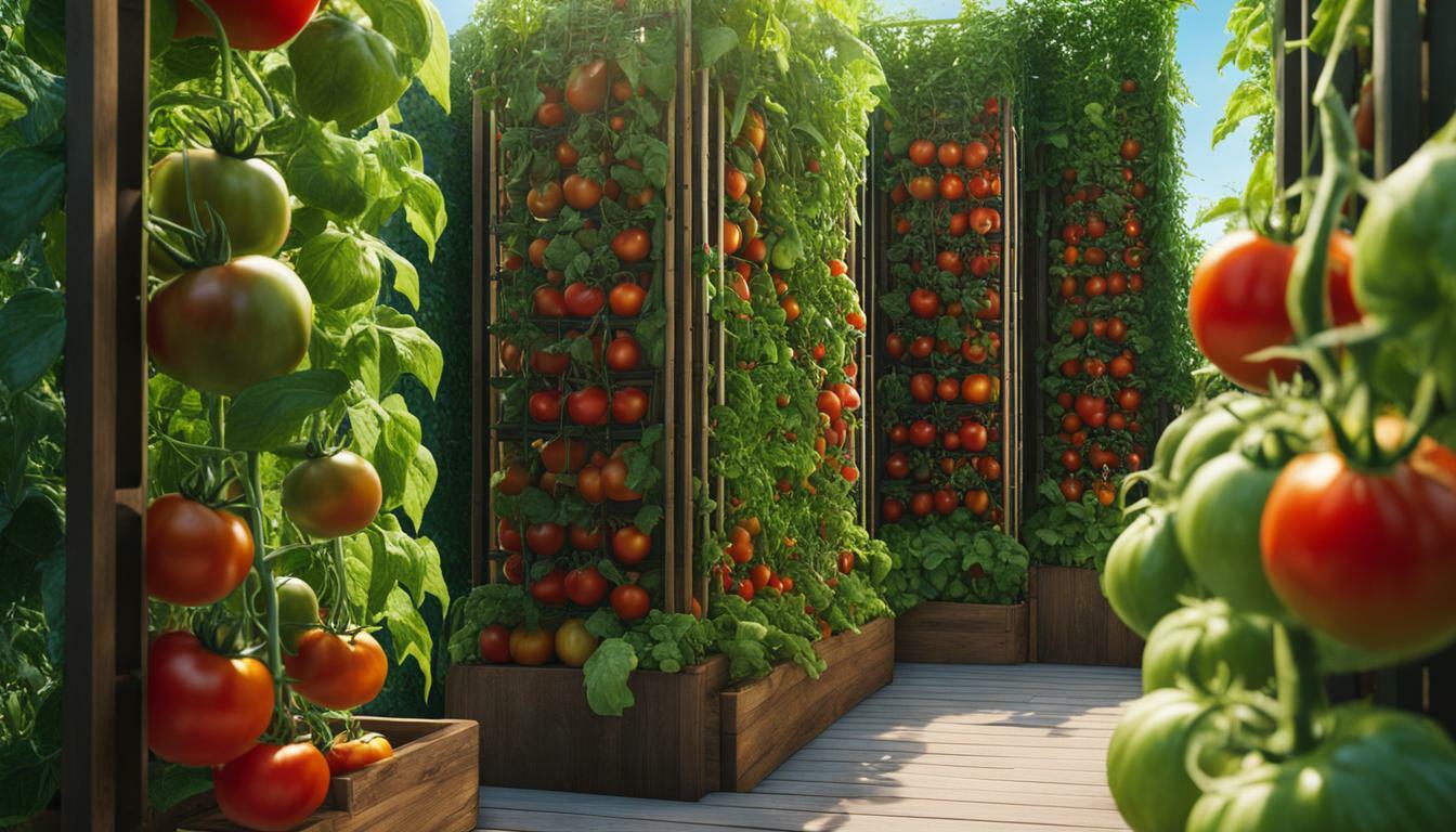 vertical tomato garden image