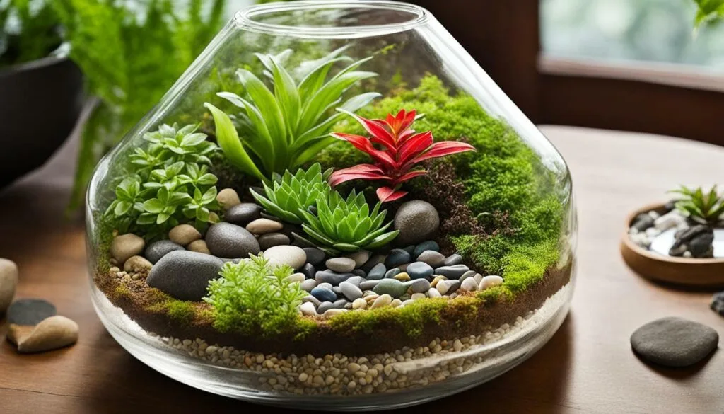 All-In-One Terrarium Kit detail with soil and drainage layers