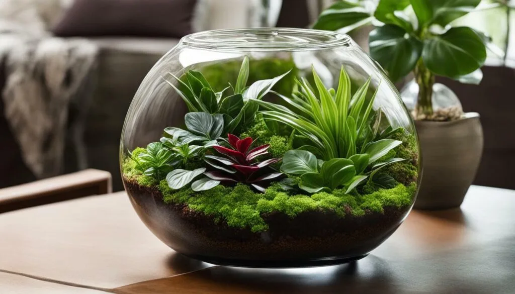 Closed Terrarium with Peperomia and Calathea Closed Terrarium with Peperomia and Calathea