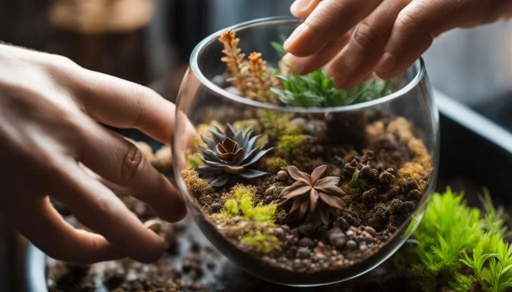 Common mistakes to avoid in terrarium care like leaving clippings inside