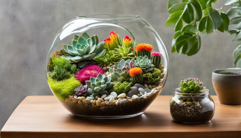 Glass container terrarium