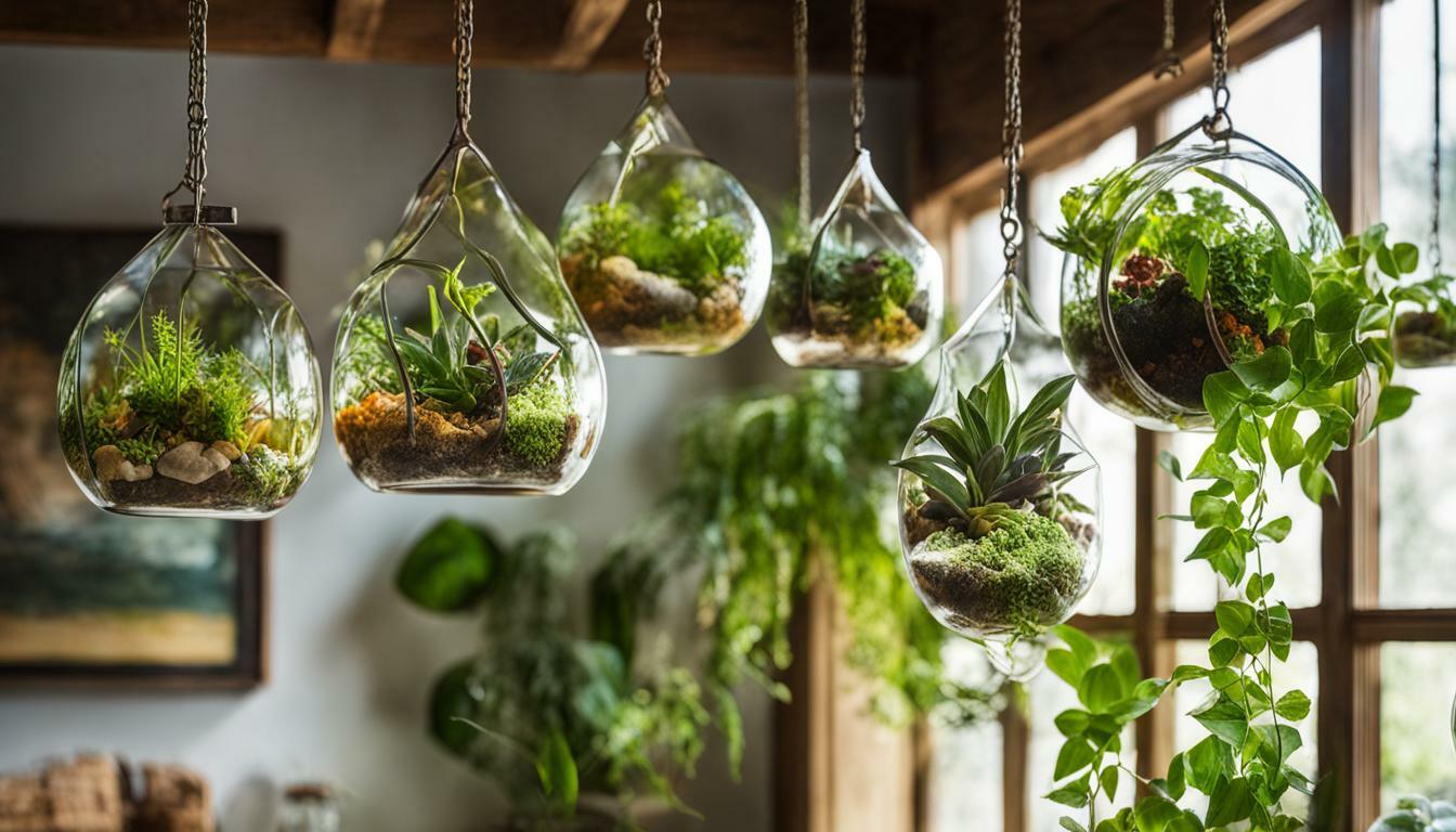Hanging glass terrariums
