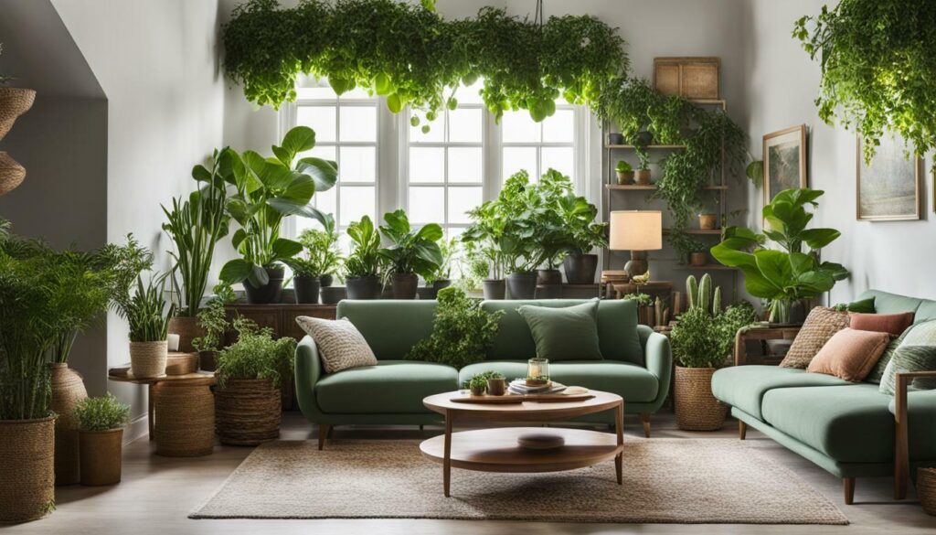 Indoor space with Peperomia plants