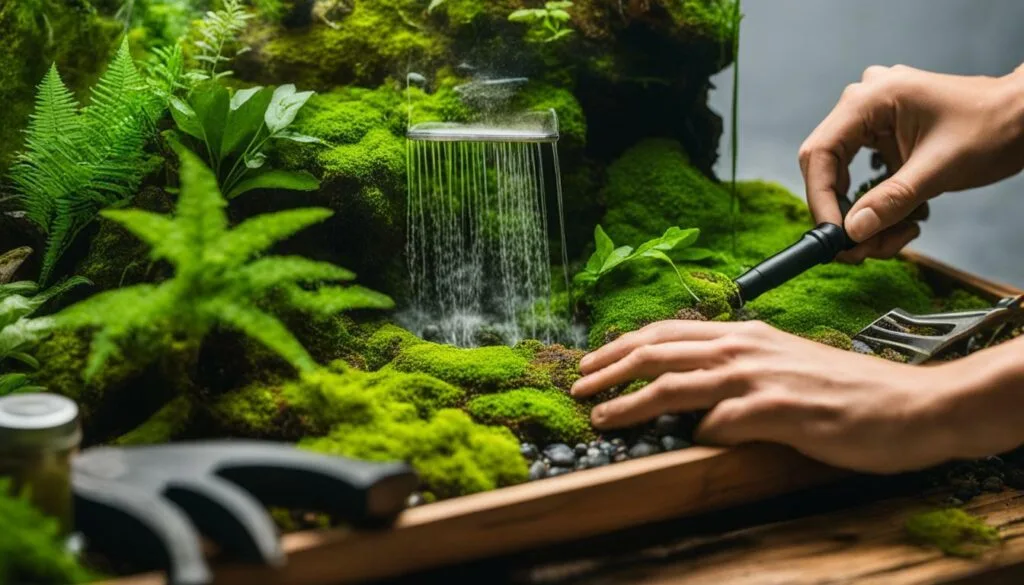 Keeping terrariums clean after trimming and maintenance