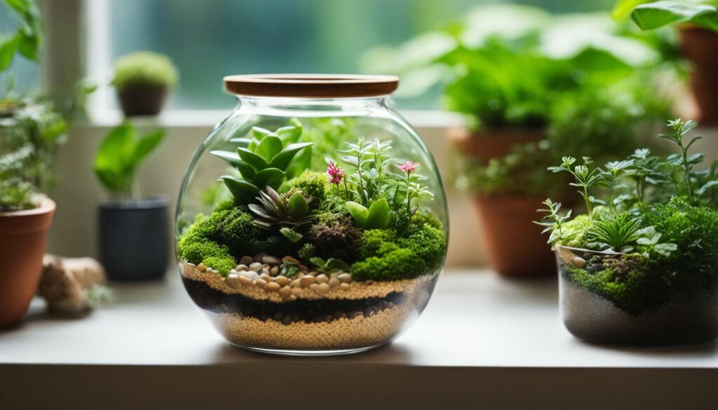 Miniature garden terrarium