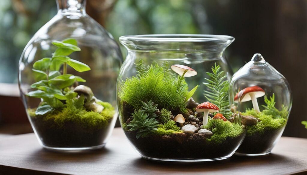 Miniature garden terrariums
