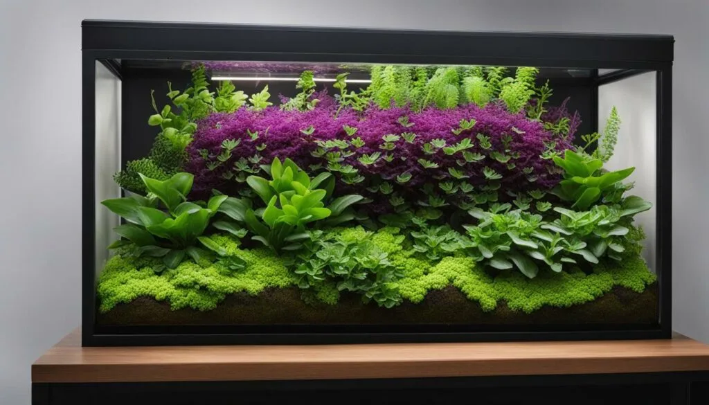 Selaginella and Ficus Pumila in a closed terrarium Selaginella and Ficus Pumila in a closed terrarium