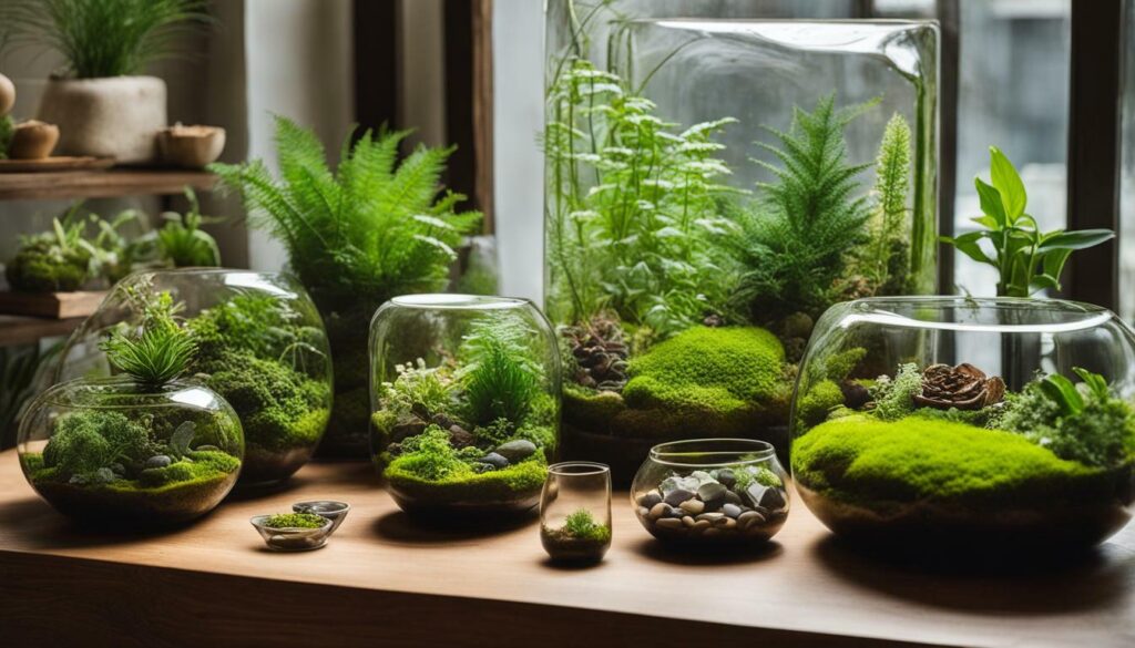 Selection of plants for terrariums