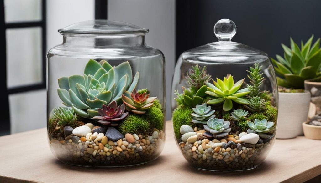 Succulent Terrarium in Oversized Glass Jar