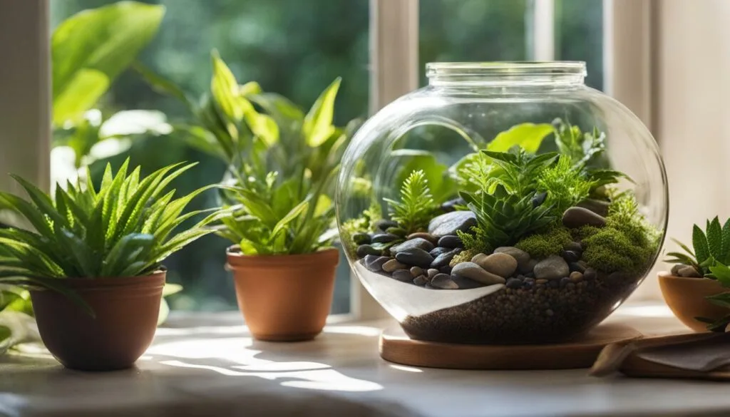 Terrarium on a windowsill Terrarium on a windowsill