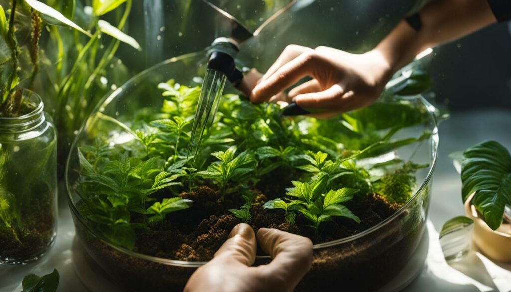 Terrarium pruning and cleaning