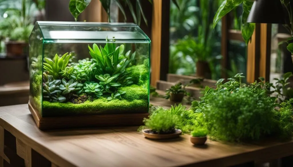 Terrarium with jade plants Terrarium with jade plants