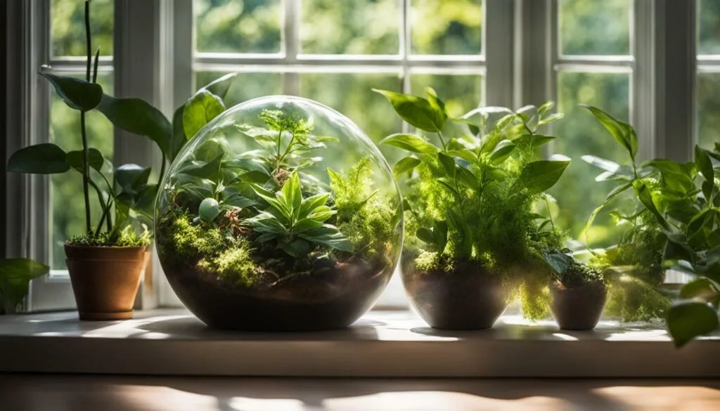 Terrariums in indirect light Terrariums in indirect light