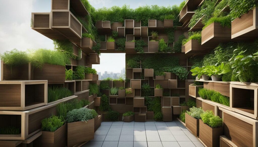 Vertical Garden Out of Stacked Boxes