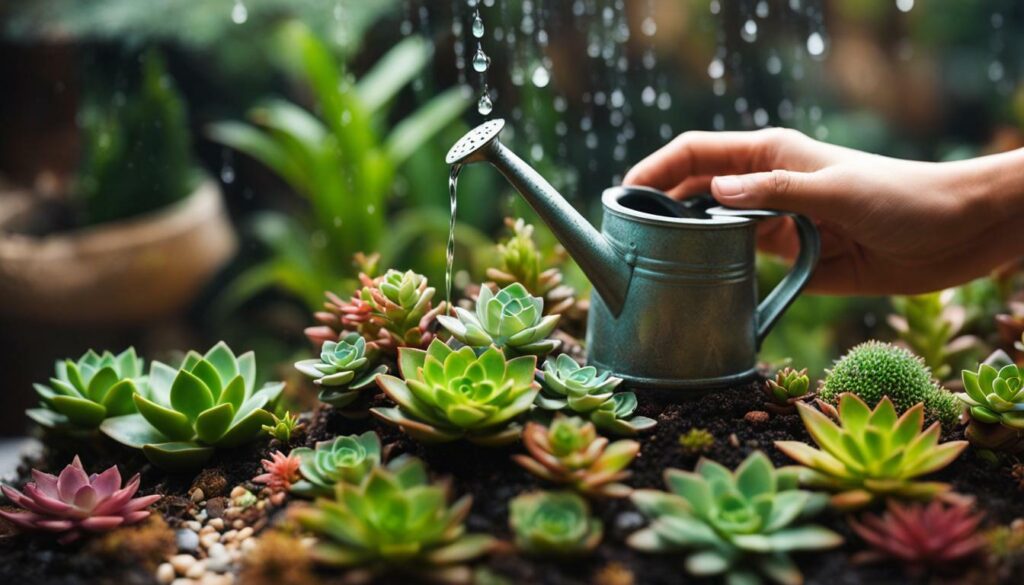 Watering Succulent Terrarium