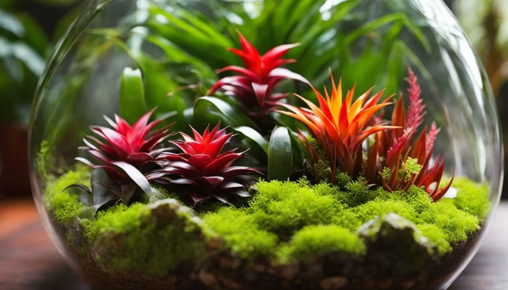 bromeliads in a terrarium bromeliads in a terrarium