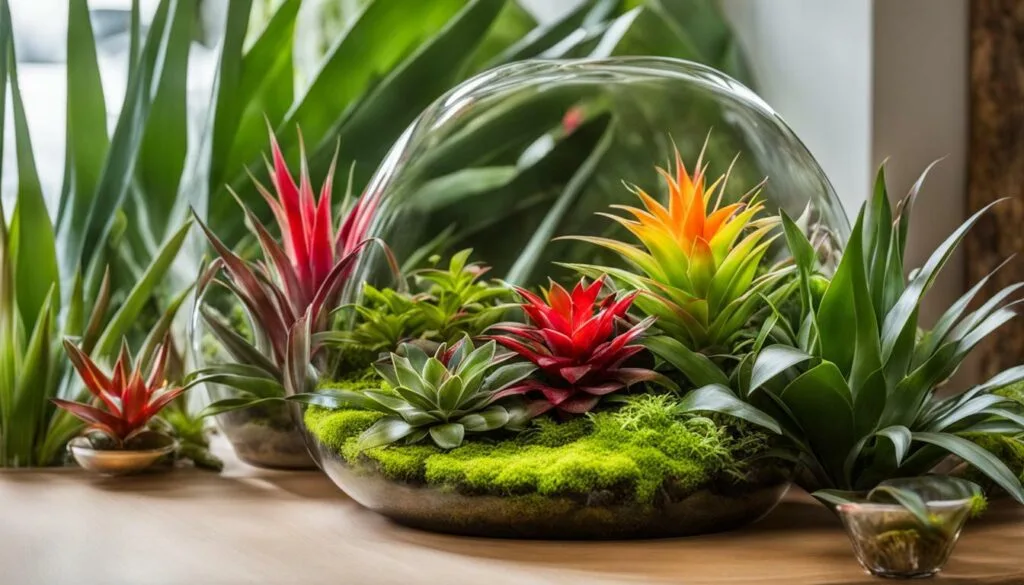 bromeliads in terrarium bromeliads in terrarium