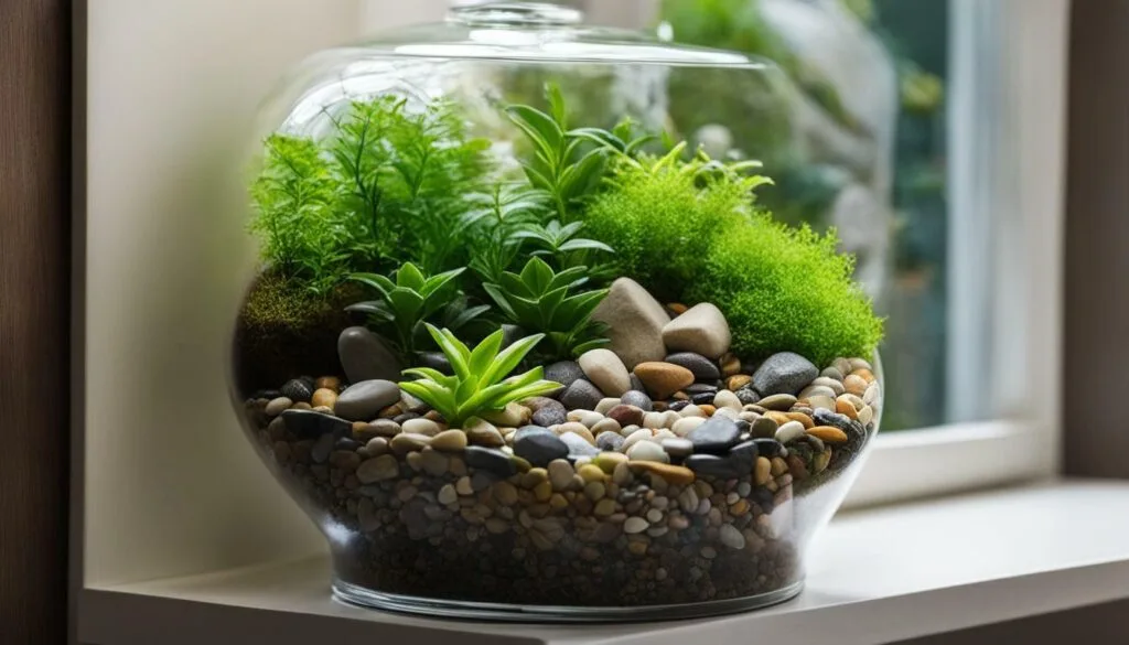 Closed terrarium drainage example
