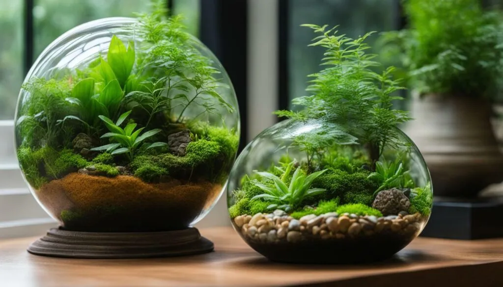 closed terrarium plants
