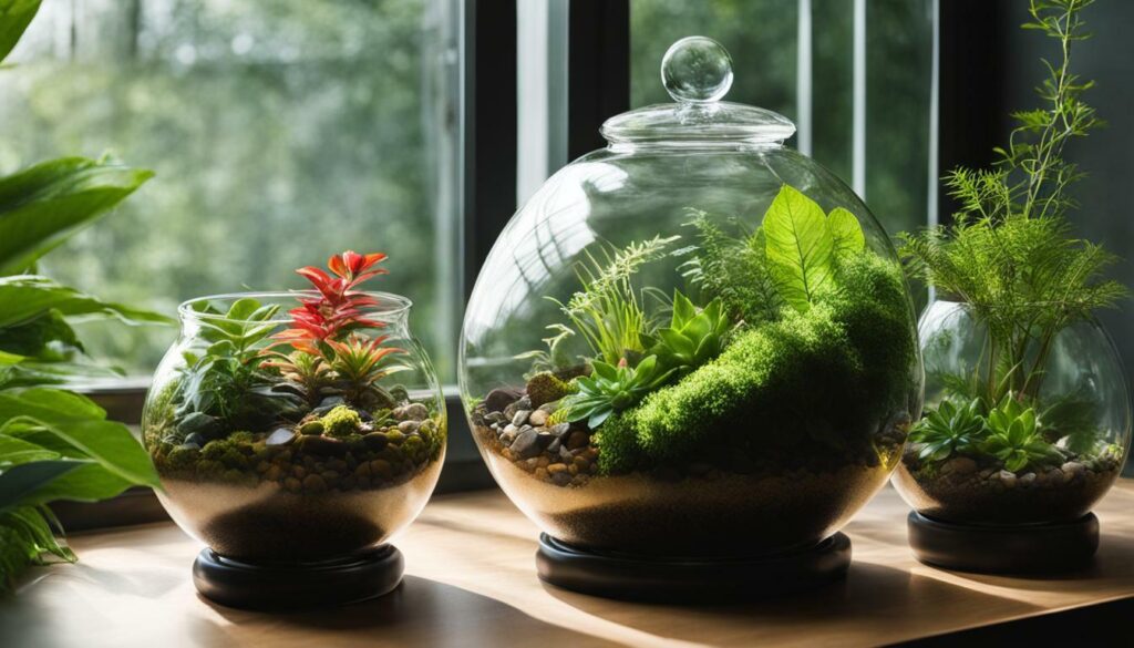 open and closed terrariums