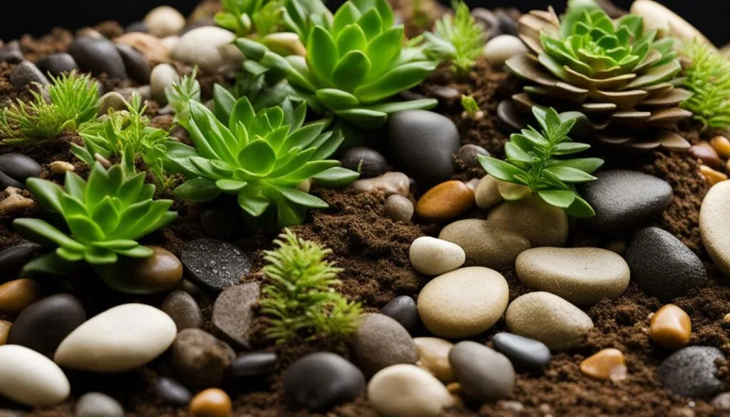 terrarium soil drainage layer example