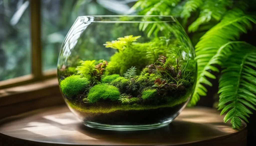 tropical moss in a terrarium tropical moss in a terrarium