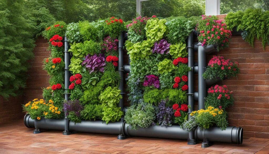 vertical PVC pipe garden