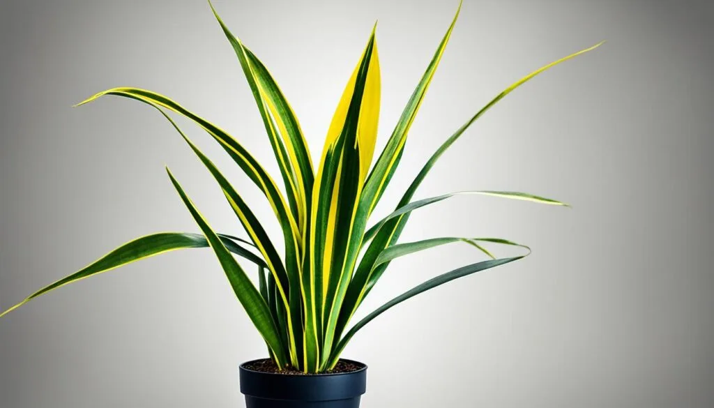 Snake Plant with green-banded leaves and yellow borders Snake Plant with green-banded leaves and yellow borders