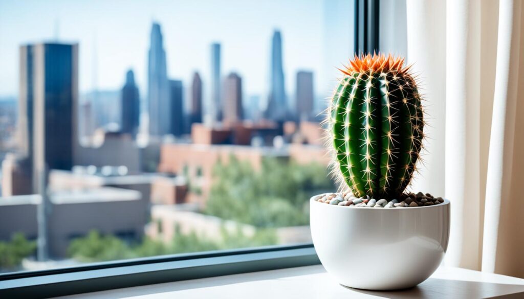 spiral cactus in apartment
