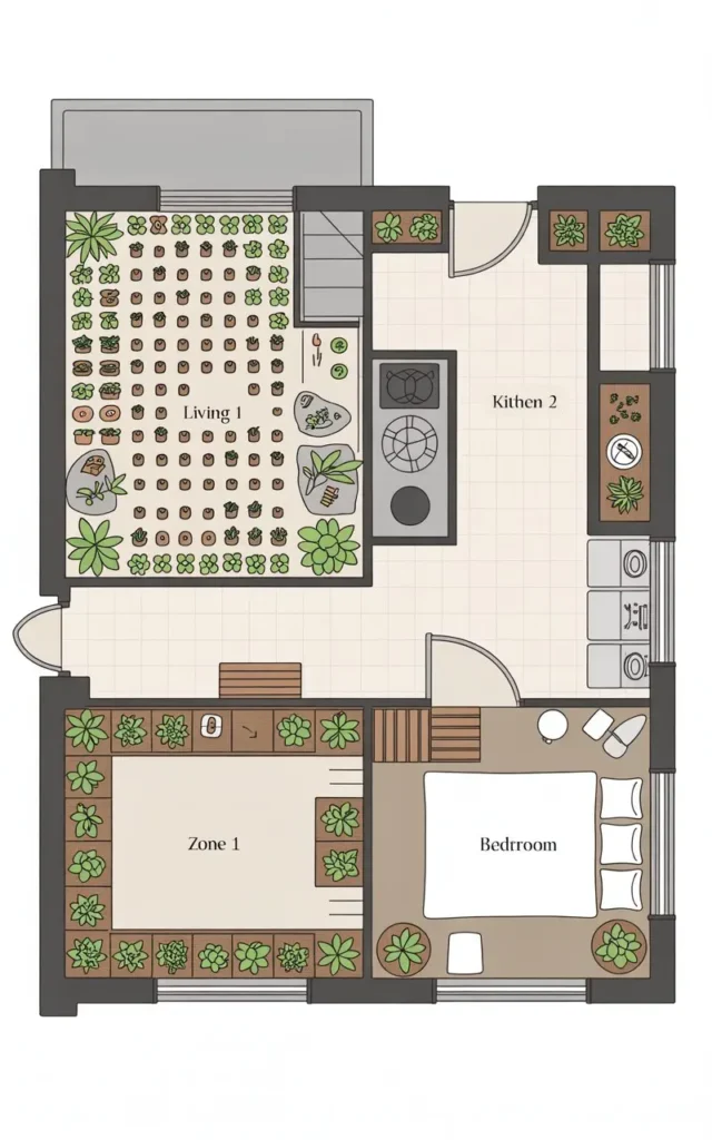 Apartment floor plan illustration