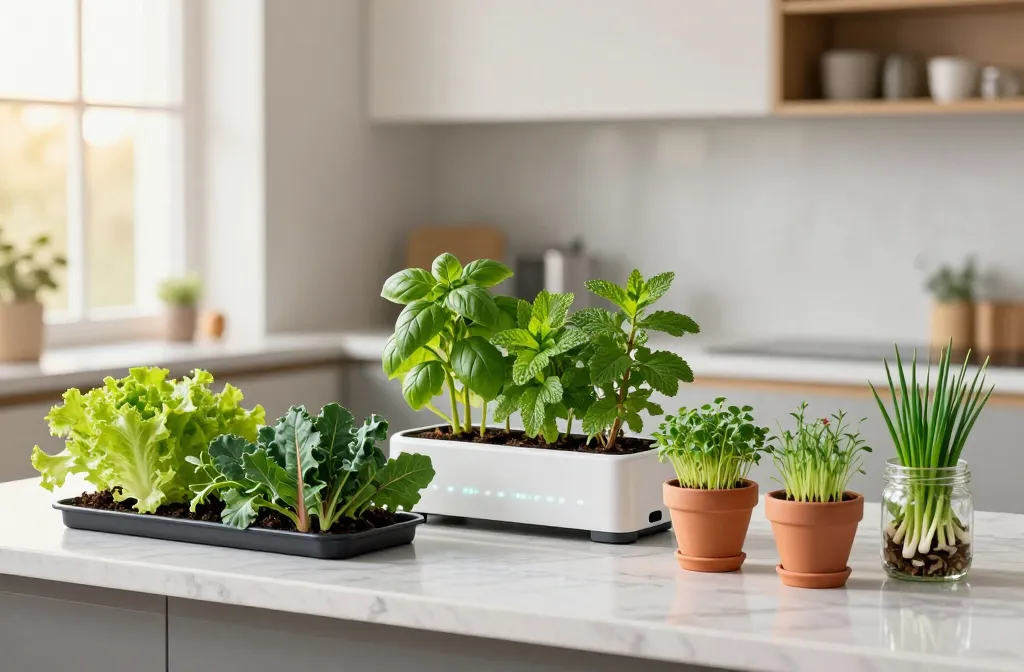 Snack-Size Harvests: Apartment Kitchen Garden | 15 Countertop Vegetables & Herbs