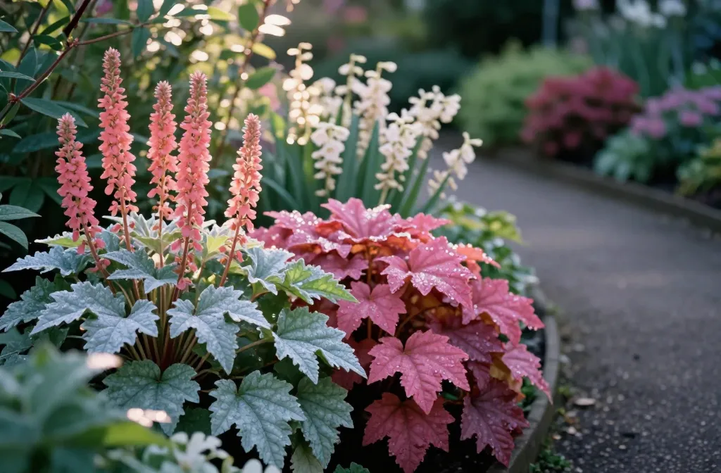 Stunning 12 Heuchera Leaves with Lingering Spring Flowers