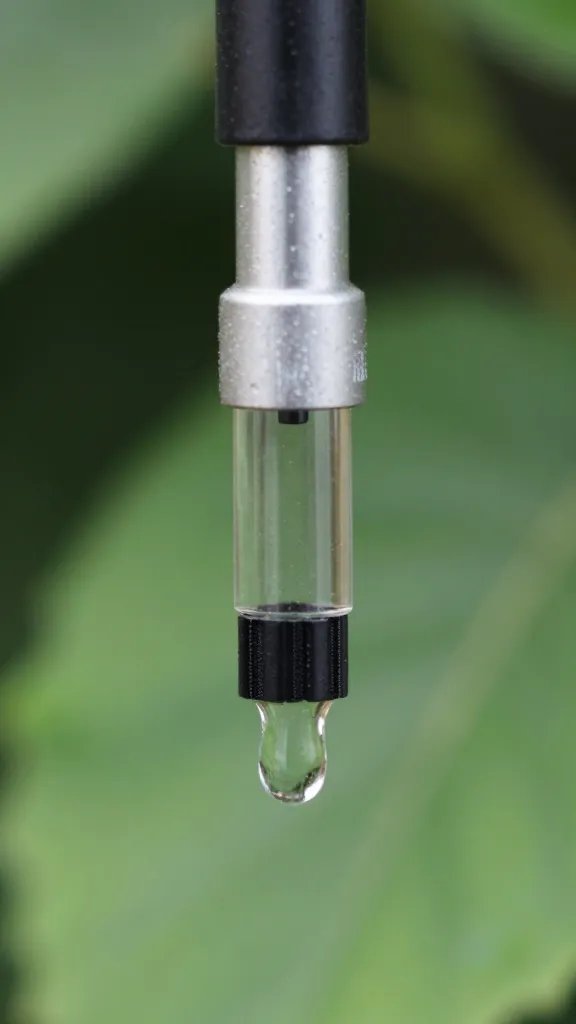 drip irrigation emitter for living wall, macro shot