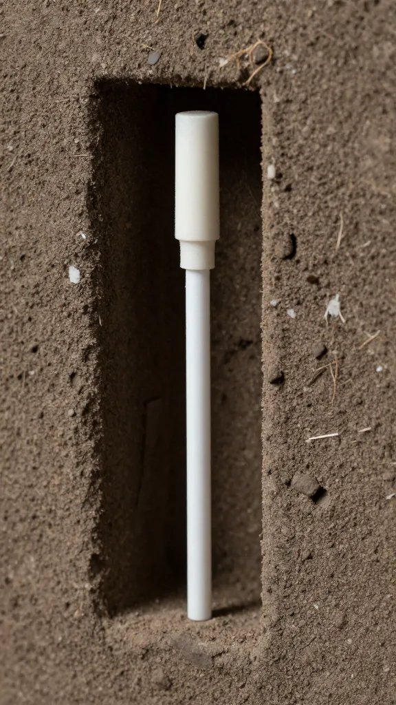 moisture meter probe tip in living wall pocket