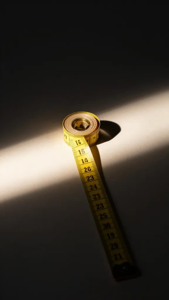 tape measure stretched across shifting light band