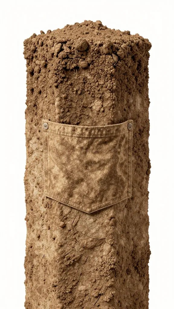 dry top pocket soil crust in vertical tower closeup