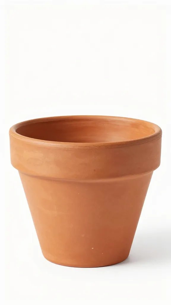 single saturated terracotta pot with visible drainage holes