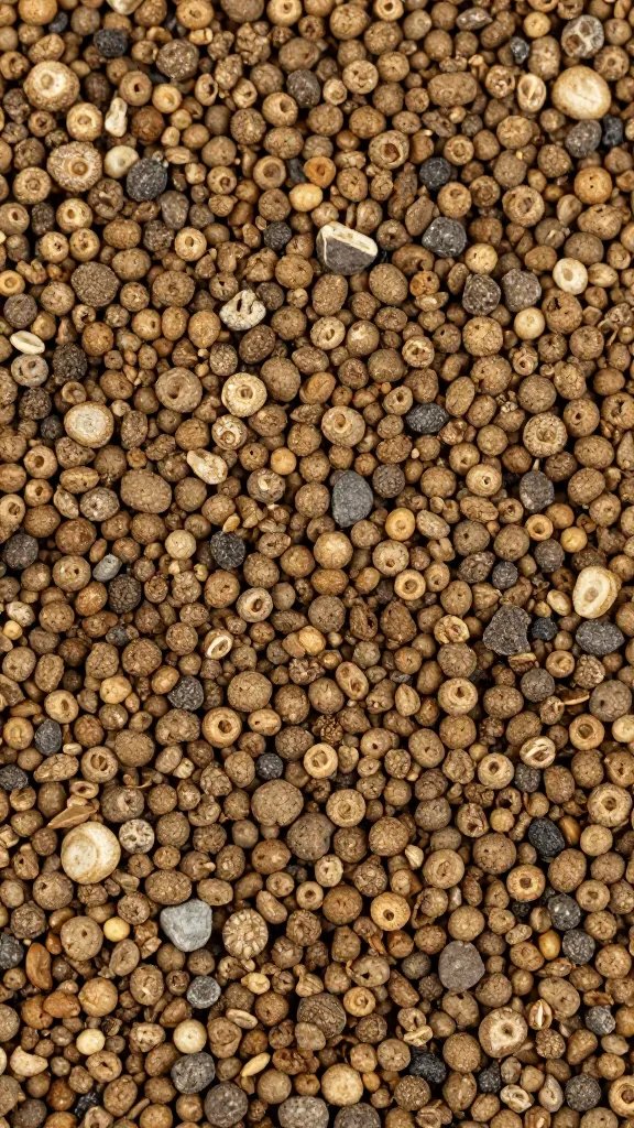 moist potting mix granules with visible air pockets