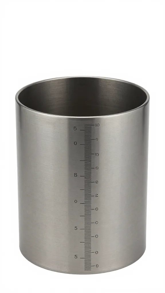 deep cylindrical planter with ruler marking depth